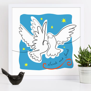 Personalised Matisse Doves Cut Out Drawing, 5 of 6