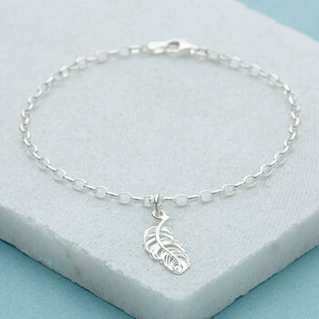 Sterling Sillver Feather Charm Bracelet, 2 of 5