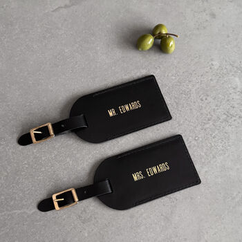 Personalised Mr And Mrs Leather Luggage Tags, 6 of 12