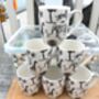 Set Of Six China Aspen Mugs In Black Safari Design, thumbnail 3 of 12