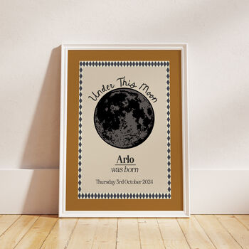 Personalised Moon Phase Date Print New Baby Gift, 8 of 11