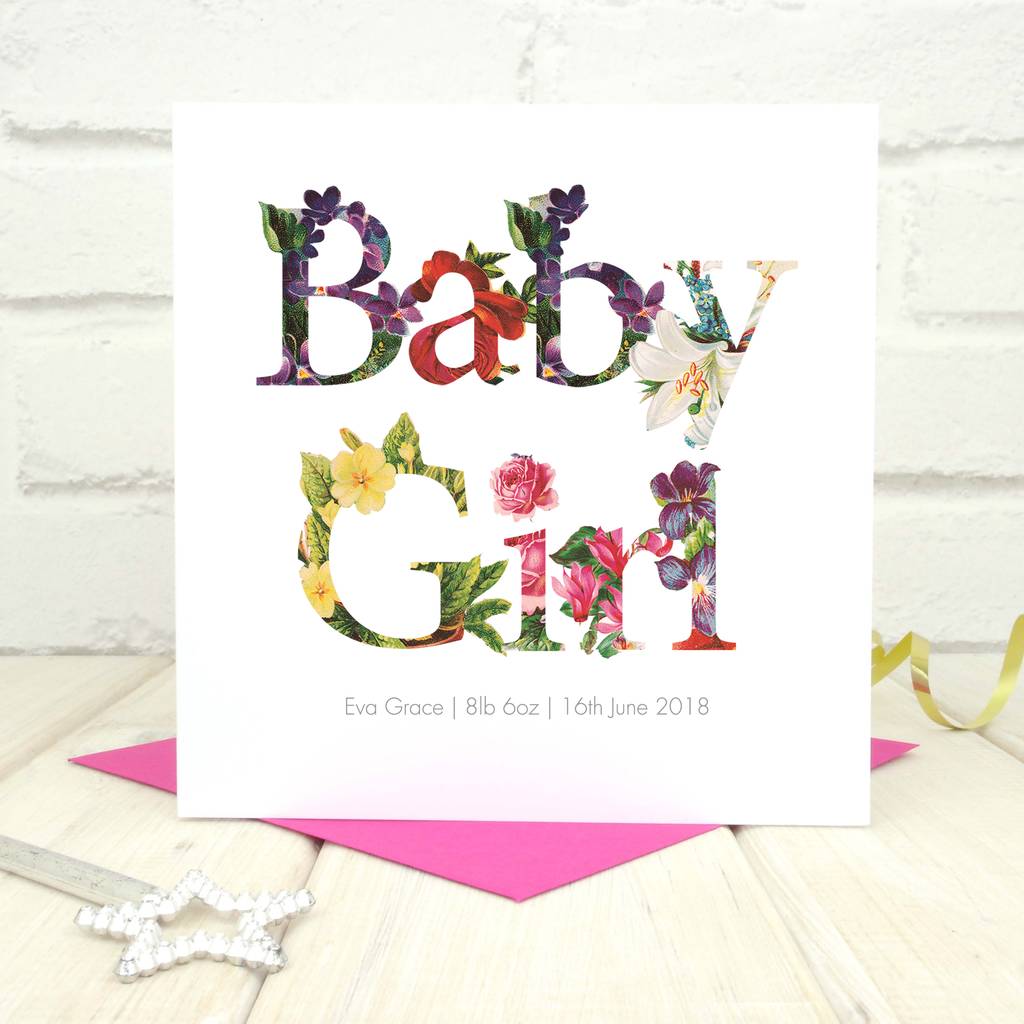 Personalised New Baby Girl Card By Chi Chi Moi | notonthehighstreet.com