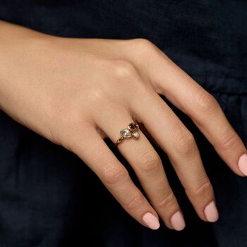 Smoky Quartz, Green Amethyst And Pearl Ring, 5 of 9