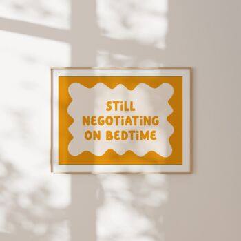 Still Negotiating On Bedtime | Mustard And Cream | Art Print, 3 of 5