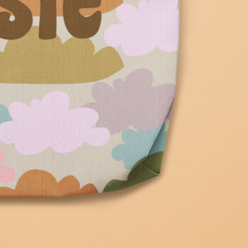 Personalised Retro Clouds Canvas Tote Shopper Bag, 3 of 3