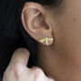 Gold Honey Bee Earrings, thumbnail 5 of 7
