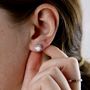 Crystal Framed Opal Stud Earrings, thumbnail 4 of 9