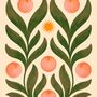 Peaches Botanical Floral Art Print Poster, thumbnail 4 of 4