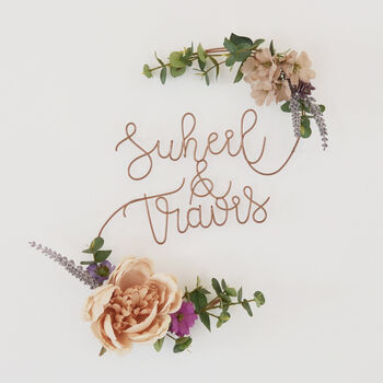 Personalised Couple's Floral Name Sign, 6 of 9