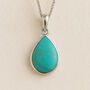 Personalised Sterling Silver Turquoise Teardrop Necklace, thumbnail 1 of 11