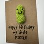 Little Pickle Crochet Birthday Card Handmade, thumbnail 3 of 8
