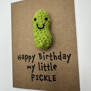 Little Pickle Crochet Birthday Card Handmade, 3 of 8