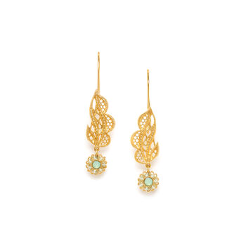 Leaf On Gold Plated Hook Earrings, 3 of 3