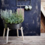 Blackened Metal Planter Or Side Table On A Stand, thumbnail 1 of 3