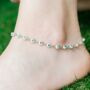 Silver Plated Evil Eye Beaded Summer Foot Anklet, thumbnail 2 of 5