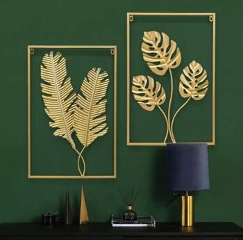 Exclusive Gold Leaf Wall Art Home Decor, 5 of 12