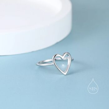 Open Heart Ring In Sterling Silver, 5 of 10