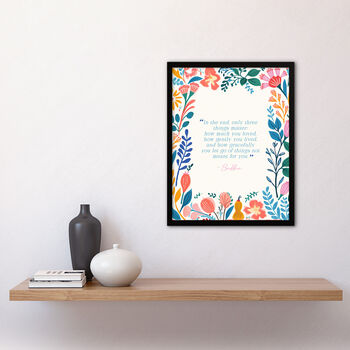 Buddhist Mindfulness Quote Floral Meditation Art Print, 2 of 3