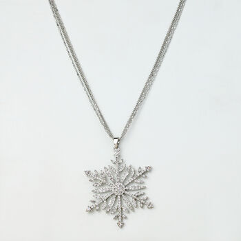 Sparkly Snowflake Pendant Necklace, 3 of 5