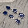Blue Sapphire Handmade Sterling Silver Drop Earrings, thumbnail 1 of 8