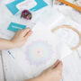 Rainbow Mandala Embroidery Kit, Colourful Diy Hoop Art For Beginners, thumbnail 3 of 6
