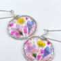 Earrings With Lavender And Pink Flowers, thumbnail 4 of 10