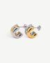 Gold And Silver Double Tone Small Hoops, thumbnail 1 of 2