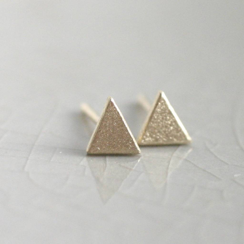 Handmade 9ct Solid Gold Mini Geometric Earrings, 1 of 10