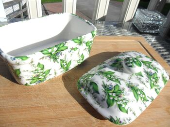 Lidded Butterdish In Lily Of The Valley Chintz Design, 5 of 8