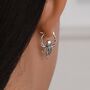 Sterling Silver Octopus Charm Hoop Earrings, thumbnail 1 of 11