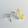 Sterling Silver Giraffe Stud Earrings, thumbnail 2 of 5