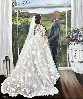 Personalised Wedding Painting From Your Photos Large, 4 of 8
