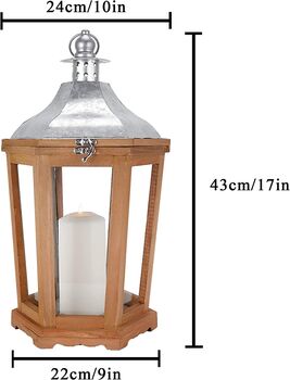 Decorative Lantern Candle Holder With Glass Panels, 6 of 6