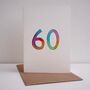 Handmade 60th / Any Age Watercolour Birthday Card, thumbnail 2 of 7