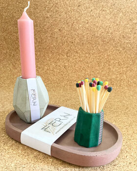 Sustainable Concrete Geometric Candle Stick Holder, 5 of 12