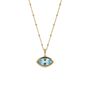 Siren’s Teardrop Sky Blue Topaz Necklace Gold Or Silver, thumbnail 3 of 5