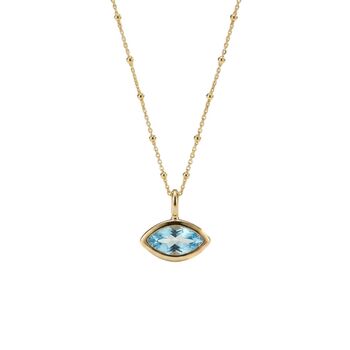 Siren’s Teardrop Sky Blue Topaz Necklace Gold Or Silver, 3 of 5