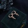 Ankh Huggie Hoop Earrings In Sterling Silver, thumbnail 5 of 10