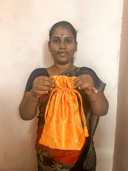 Large Sari Gift Pouches, Reusable, Handmade, 6 of 11