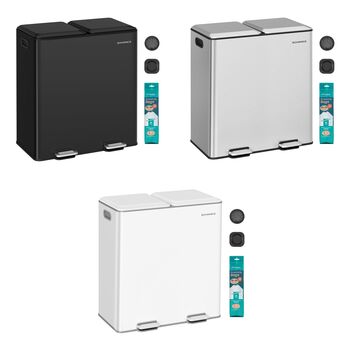 Double Rubbish Bin Recycling Pedal Can, 6 of 6