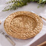 Set Of Two Lakelyn Water Hyacinth Wicker Charger Plates, thumbnail 1 of 3