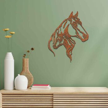 Rusted Metal Horses Decor Animal Wall Art, 7 of 10
