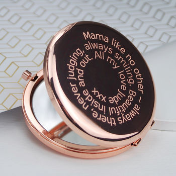 Personalised Rose Gold Plated Compact Mirror, 3 of 8