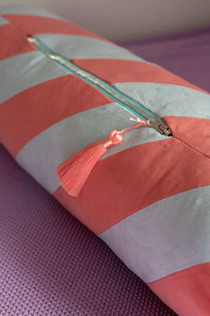 Velvet Stripe Bolster Cushion, 2 of 6