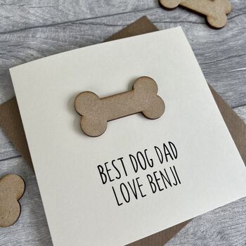 Personalised Best Dog Dad Father's Day Card, 2 of 2