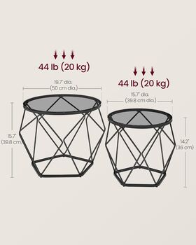 Set Of Two Round Coffee Tables Modern Style Side Tables, 2 of 7