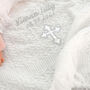 Personalised Christening Embroidered Shawl Satin Cross, thumbnail 3 of 8
