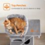 Tall Cat Tree Plush Multi Level Cat Condo Light Grey, thumbnail 4 of 9