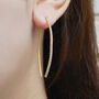 Gold Plated Silver Curved Hoop Earrings With Cubic Zirconia, thumbnail 2 of 4