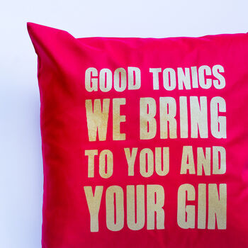 Typographic Gin Christmas Cushion, 5 of 5